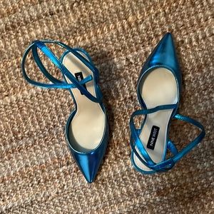nine west blue heels